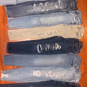 9 pair of size 6 A.E JEANS